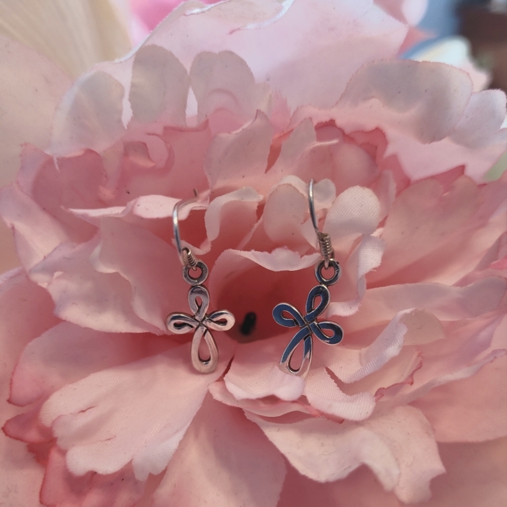 Silver Cross Earrings